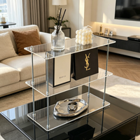 3 Tier Clear Acrylic Storage Rack Desktop Organizer Shelf For Bathroom Makeup Vanity Kitchen Coffee Bar Display Stand