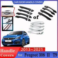 For Peugeot 308 II T9 MK2 2013~2021 Car Door Handles Luxurious Cover Exterior Scratch Protective Decor Anti-rust Car Accessories