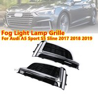 Matter Black Car Front Grille Honeycomb Grille Cover Mesh For Audi A5 Sport S5 Sline 2017 2018 2019 8W6807681F Fog Light Grille