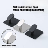 4/1PCS Stainless Steel Bathroom Robe Hooks Multi-Purpose Hanger Hook Adhesive Wall Hook Home Kitchen Hardware Sundries Hooks