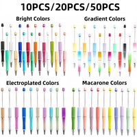 10PCS/20PCS/50PCS new plastic material black ink bead ballpoint pen,designated creative series (random color),perfect for DIY