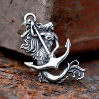2024 NEW 316L Stainless Steel Men's Necklace mermaid anchor Pendant Necklace Vintage Accessories Fashion Party Gift