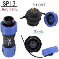 SP13 2Pin Aviation Waterproof Connectors -Male Plug&Female Socket, IP68 Industrial Panel Mount, Outdoor Extension Cable Adapters