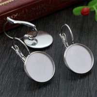 ( No Fade ) 14mm 16mm 18mm 10pcs Stainless Steel French Lever Back Earrings Blank/Base,Fit 14 16 18 mm Glass Cabochons,Buttons