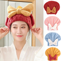 Dry Hair Cap Cute bow towel shampoo bath cap Super Absorbent Quick Dry Cap Ladies Dry Towel Bathroom Toiletries
