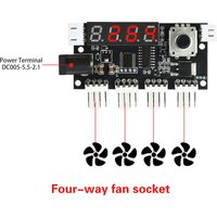 DC 5-24V PWM Speed Controller Fan Speed governor 4 way output PC CPU Cooler Fan Temperature control Switch + 10K NTC Temp Probe