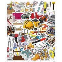 AliExpress GOGOTU 10/30/50PCS Toolbox Cartoon Stickers Building Tools Graffiti Decoration Mechanical DIY Kids Toys Laptop Guitar Car Bike Decals