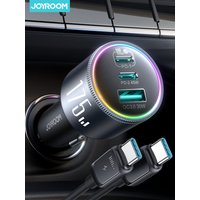 Joyroom 175W USB C Car Charger 3-Ports QC 3.0 For Samsung iPhone 17 16 Xiaomi 100W Fast Charging Adapter CCN07