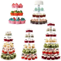 3/4/5/6/7 Tiers Round Cake Stand Transparent Acrylic Cupcake Dessert Display Holder Wedding Birthday Party Decoration Stand Mold
