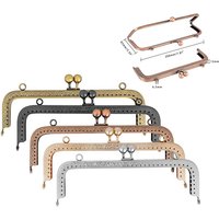 Vintage Pattern Purse Frame 20cm Kiss Clasp Lock Metal Purse Clasp Frame Bag Handbag Handle Frame Buckle DIY Women Bag Accessory