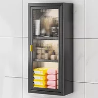 Wall Mounted Bathroom Cabinet Over Toilet Space Saver Waterproof No Drilling Bath Organizer For Tissue Paper Towel Storage