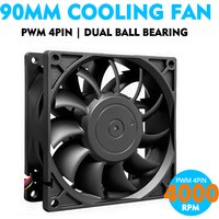 JUMPEAK 12V 9025 90mm PC Cooling Fan PWM 4PIN 4000RPM High Speed Two Ball Bearing For Computer Server Cabinet Case CPU Cooler