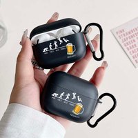 Funny Weekday Beer Pattern Headphone Case for Airpods Pro3/Pro2/Pro Earphone Cases Airpods 4/3/2/1 Shockproof Protective Cover