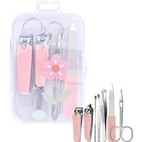 Stainless Steel Cute Manicure Kit 7 Pcs Set Non Slip Design for Women Men Portable Case and Nail Clippers Cartoon Manicure Set
