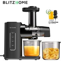 Blitzhome BH-JC01 Kaltpress-Entsafter-Maschinen, 2 Geschwindigkeitsmodi, langsam kauender Entsafter für Gemüse und Obst mit leisem Motor