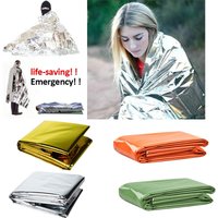 Folding Emergency Blanket Outdoor Survival Rescue First Aid Foil Thermal Blanket Windproof Keep Warm Blankets for Camping Hiking