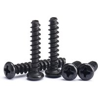 M1 M1.2 M1.4 M1.7 M2 M2.3 M2.6 M3 M3.5 M4 M5 Black Carbon Steel Pan Round Head Phillips Cross Flat Tail Self-tapping Screw
