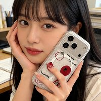 Cartoon Splashed Ink Tomato Frosted Phone Case For iPhone 17 Air 16 15 14 13 12 11 Plus Pro Max MINI Anti-fall For Magsafe Cover