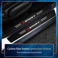 1/4/5/9Pcs Car leather threshold strip, sport version, two red anti step stickers, trunk anti scratch strip