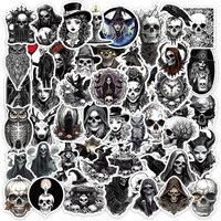 AliExpress 50pcs Retro Horriblr Skull Pumpkin Sticker For Laptop Luggage Computer Bicycle Motorcycle Helmet PVC Decals Sticker