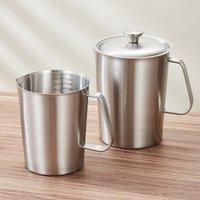 304 Stainless Steel Measuring Cups Thickened Inner Scale Design Laboratory Beaker with Lid Large Capacity Espresso Mugs