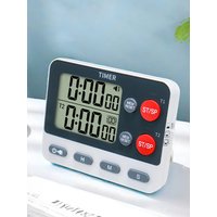 Dual Digital Timer Multifunctional Count UP/Down Timer with Memory Function Cooking Timer for Gym Office Laboratory