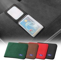 Ultra Thin Car Documents Holder Tumbled Leather Driver License Card Center Cover For Ford MK6 Mustang Shelby Edge Transit Mondeo