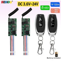 KEBIDU 433mhz DC 3.6V 5V 9V12V 24V Mini Relay Wireless RF Remote Control Switch LED Lamp Controller Micro Receiver Transmitter