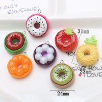 10 Pieces Cute Strawberry Cake Donut Resin Charms for Jewelry & Keychain Craft Supplies