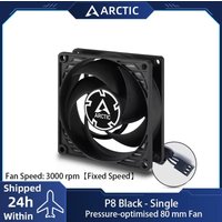 ARCTIC P8 - 80mm Case Fan, Pressure-Optimised, quiet motor, Fluid Dynamic Bearing, Speed: 3000 RPM Fixed Speed, 3-Pin Connector