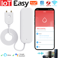 Tuya WiFi ZigBee Water Sensor Leakage Alarm Flood Leak Detector Smart Home APP Remote Control Security Protection Support Alexa