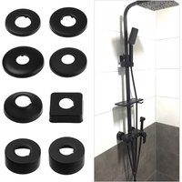 1Pcs Black Shower Faucet Decorative Cover Chrome Finish Stainless Steel Water Pipe Wall Covers Bathroom Accessories
