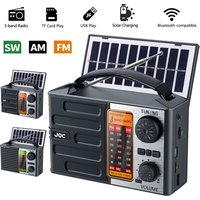 Solar Full Band FM AM SW Radio Rechargeable Outdoor High Sensitivity Radios Receiver with LED Lighting Bluetooth Speaker
