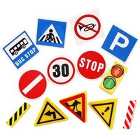 Urban Transportation Components Blocks Spare Parts Speed Limit Signs Road Barriers Pedestrian Crossing Signs Parking Lots Toys