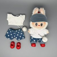 Pendant Labubu Suitable for Trendy Toy 1st 2nd 3rd Generation Labubu Clothes Pants Sitting Party Macaron Costumes Star Jeans