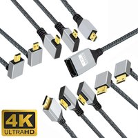 90 Degree Mini/Micro HDMI-compatible to HDMI-compatible2.0 Adapter 4K Braided Cable for DSLR Camera Camcorder Monitor HDTV