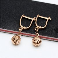 585 Purple Gold Plated 14k Rose Gold Water Droplet Shaped Earrings for Women Fashion Light Luxury Dropped Earings Party Jewelry