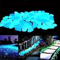 100/200/300pcs Glow In The Dark Pebbles, Resin Luminous Stones For Landscape,Garden Paths, Potted Plants, Parks, Aquarium Decor,