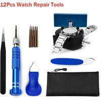 12pcs Watch Battery Change Repair Tools Kit Adjustable Remover Wrench Watch Back Case Opener Professional Watchmaker Repair Tool
