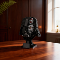979PCS MOC Battle Damaged Vader Helmet Collection Star Model Building Blocks Bookshelf Decor, Home Decor For Boys Birthday Gift