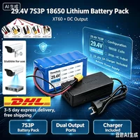 29,4 V 7S3P 18650 Lithium-Akku-Pack, 24 V wiederaufladbarer Li-Ionen-Akku mit BMS-Schutz, integriertem Sicherheitskreis, Leistungs-Akku-Pack mit Ladegerät für Monitor, elektrischen Sprühgerät,