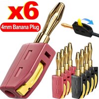 1-10CS Portable 4mm Banana Plug High Current Quick Connect Gold-Plated 32A 10PCS Banana Connector Speakers Amplifier
