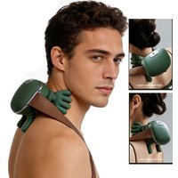 Electric 4D Bionic Finger Neck Shoulder Massager Cervical Kneading Massage Relaxation Tool for Trapezius Muscle 3-speed Wireless