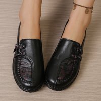 Women's shoes, mom's casual shoes, leather flat shoes, best-selling, elegant and comfortable loafers, free shipping shoes