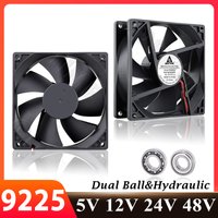 Gdstime 92mm USB Fan 9225 DC 5V 12V 24V 48V Computer Case Cooling Fan Dual Ball 92x25mm Brushelss CPU Cooler 90mm 9cm PC Fan FG