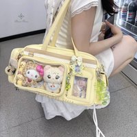 Y2K New Concert Ita Bag JK Large Capacity Shoulder Bag Cute Girl Transparent Backpack Exhibition DIY Badge Display Crossbody Bag