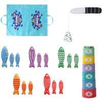 Matching Fishing Game Fine Motor Skill Baby Pull Out Game Storage Play Mat for Game Role Play Interaction Birthday Activity