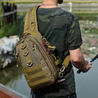 2023 New Fishing Bag Folding Shoulder Chest Bag Large Capacity Outdoor Fishing Tackle Backpack Tackle Storage Travel Carry Bags