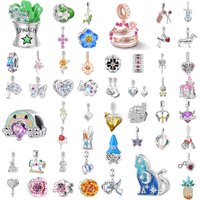 Original Butterfly 925 Silver Pineapple, Rainbow, Charm Flower Cake Pendant, Fit Bracelet DIY Exquisite Jewelry Accessories