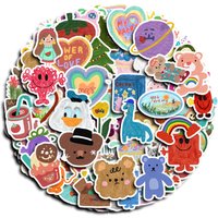 100PCS Korean Cute Original Oil Paintings Ins Style Graffiti Stickers for Bicycle Hand Account Pencil Case Decals LanLanStickers